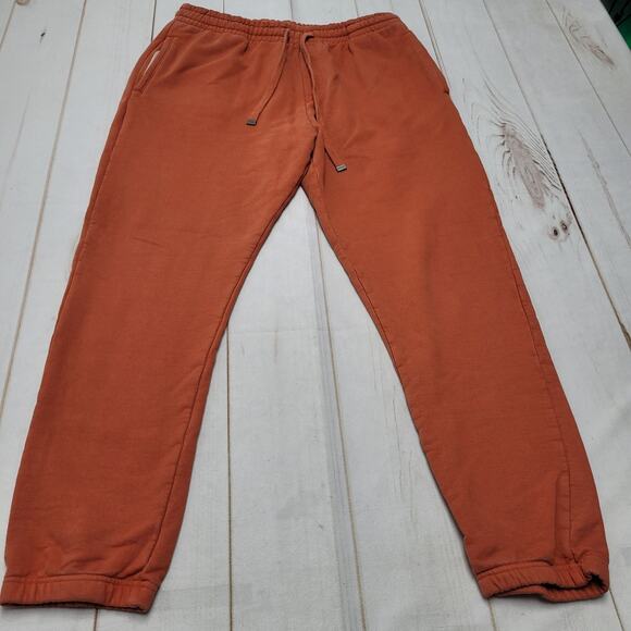 Talentless burnt orange fleece jogger track pants relaxed heavyweight - Picture 1 of 11